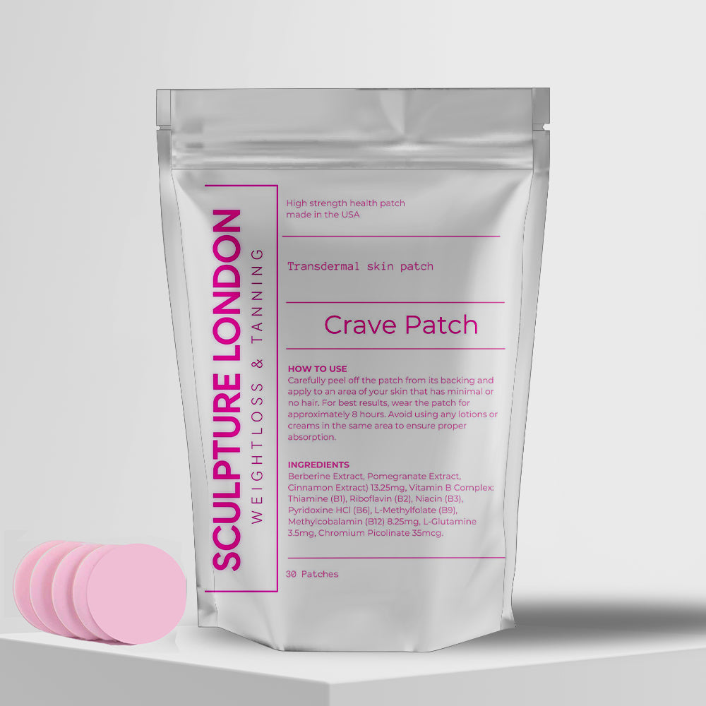 Sculpture London Crave Patch packaging with pink patches on a white background